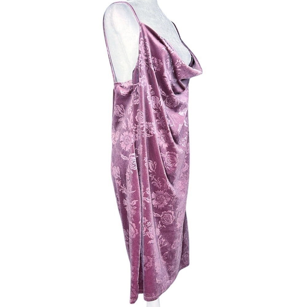 Y2K Charlotte Russe Dress 1X Velvet Burnout Fairy Coquette Girl Vintage Cowl - Picture 3 of 10